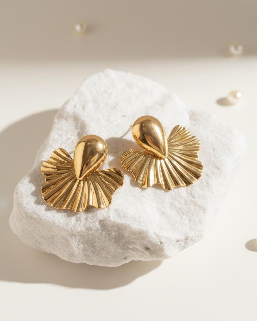 Half flower petal earring